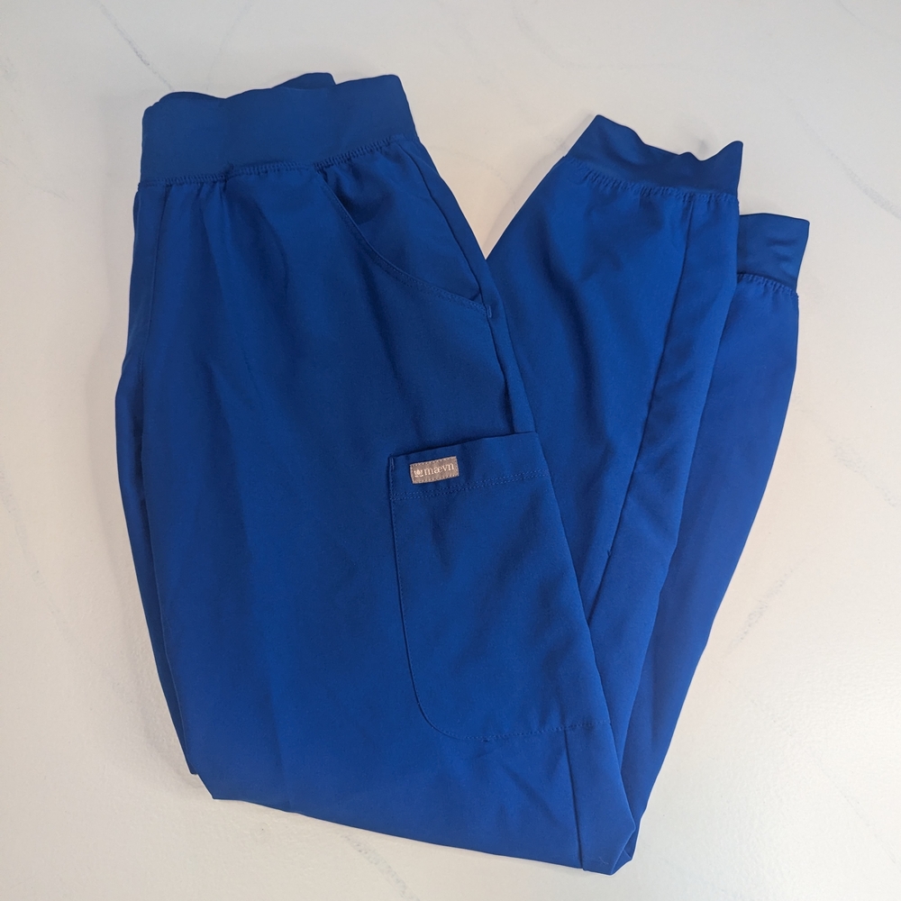 Maevn Scrub Joggers Women's XS Blue Stretch Nursing Work Pants 5092 Medical